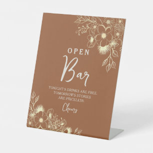 Signe De Table Terracotta Rust Mariage Open Bar