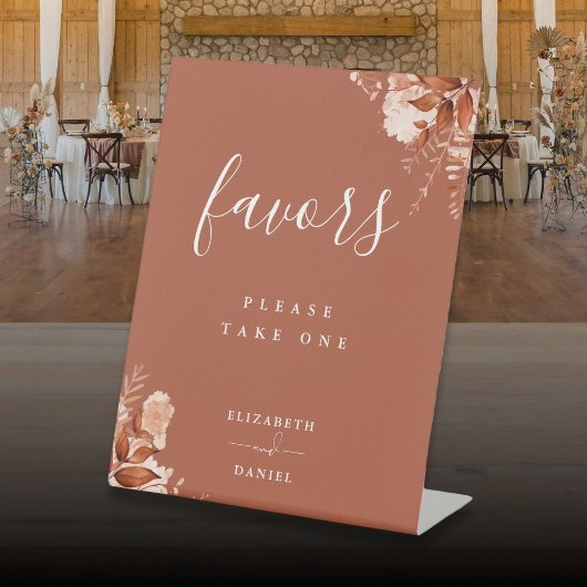 Signe De Table Terracotta Rustique Floral Automne Les Favoris Tab