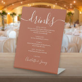 Signe De Table Terracotta Signature Script Mariage Boissons Menu