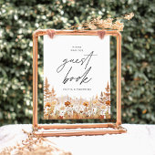 Signe De Table Terracotta Wildflower Mountain Guest Book Wedding
