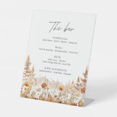 Signe De Table Terracotta Wildflower Mountain Wedding Bar Menu (Recto)