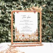 Signe De Table Terracotta Wildflower Mountain Wedding Bar Menu
