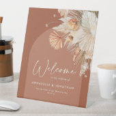 Signe De Table terre cuite feuillage rustique bienvenue au mariag (In SItu)