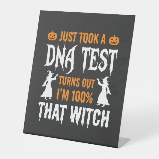Signe De Table Test ADN Sorcière Drôle d'Halloween Graphique (Recto)