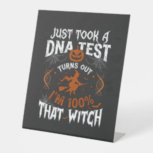 Signe De Table Test ADN Sorcière Halloween Citrouille Toile d'ara