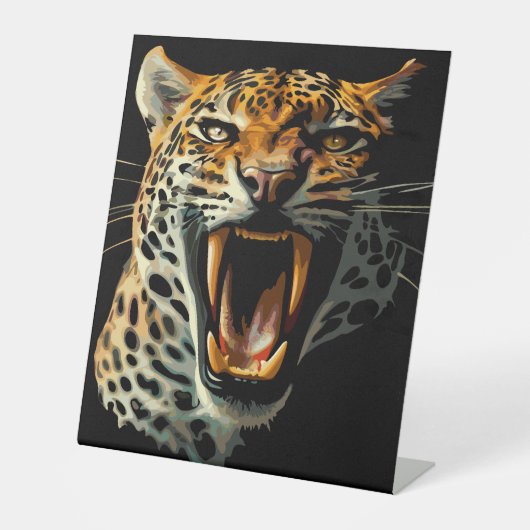 Signe De Table Tête d'attaque du léopard (Recto)