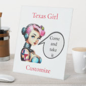Signe De Table Texas Girl Thunder_Cove (In SItu)