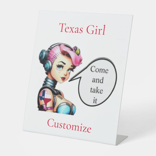 Signe De Table Texas Girl Thunder_Cove (Recto)