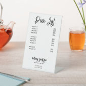 Signe De Table Texte de la ligne de prix blanc (In SItu)