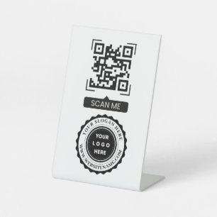 Signe De Table Texte de logo de code QR personnalisé Entreprise m
