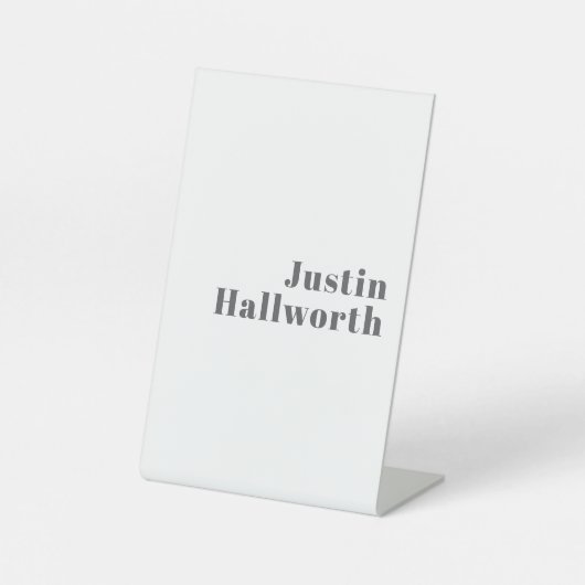 Signe De Table Texte moderne élégant et rétro | Gris (Recto)