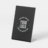 Signe De Table Texte personnalisable et logo ou image téléchargé (Recto)