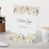 Signe De Table Texte personnalisé du Citrouille d'automne rustiqu (In SItu)