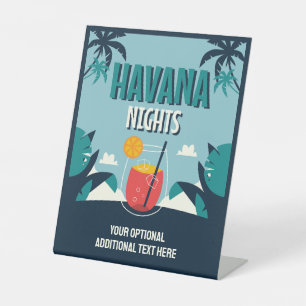 Signe De Table Texte personnalisé "Havana Nights"