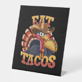 Signe De Table Thanksgiving Turquie Mange Tacos Drôle Mexicain (Recto)