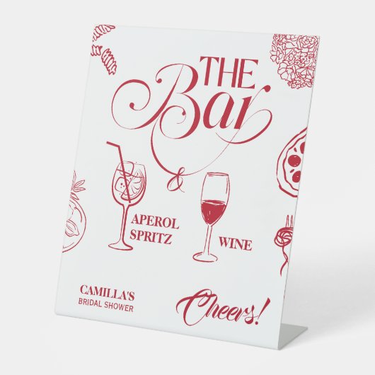 Signe De Table That’s Amore Red Bridal Shower Mimosa Bar (Recto)