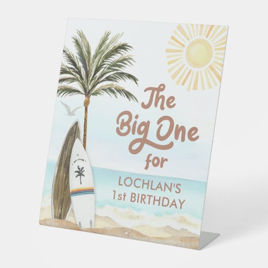 Signe De Table The Big One Beach First Birthday Sign (Recto)