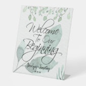 Signe De Table Thé Eucalyptus Bienvenue À Notre Début (Recto)