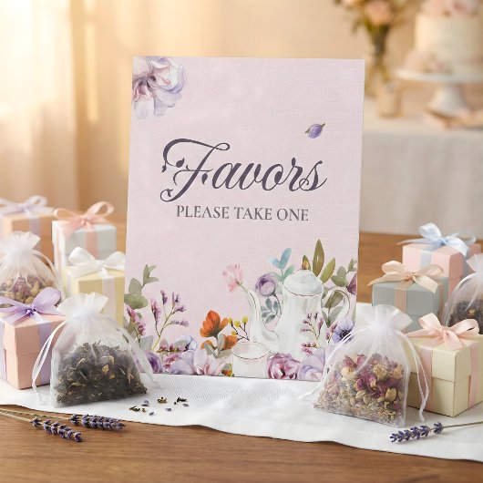 Signe De Table Thé rose Fête des mariées à thème Favoriser