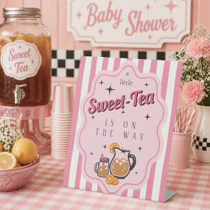 Signe De Table Thé Sucré Rétro Bébé Est En Route Shower Prénatal