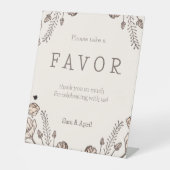 Signe De Table Thème Brown Floral Mariage (Recto)