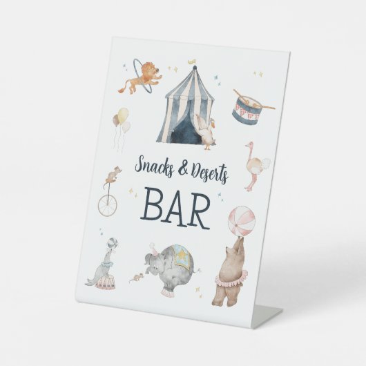 Signe De Table Thème d'anniversaire 1 an Fête de Cirque (Recto)