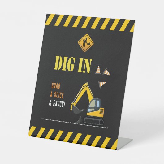 Signe De Table Thème de construction Dig In Party Table Signalisa (Recto)