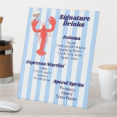 Signe De Table Thème de homard Cocktail Signal piédestal (In SItu)