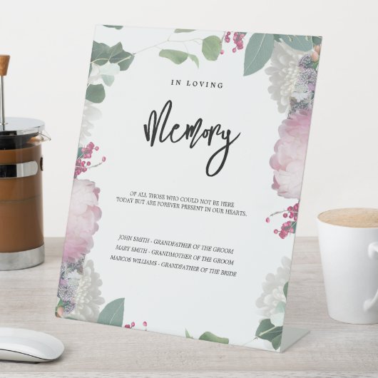 Signe De Table Thème de mariage floral (In SItu)