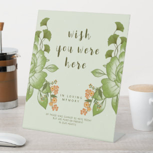 Signe De Table Thème de Mariage Floral Rose vert