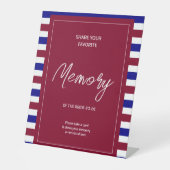 Signe De Table Thème Royal Red et Blue Mariage (Recto)
