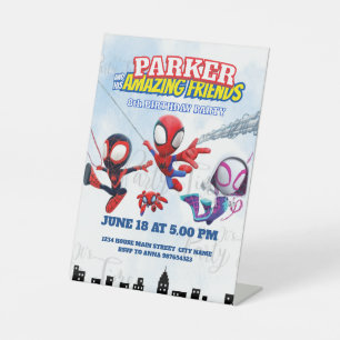 Signe De Table Thème Spiderman Anniversaire Super-héros Fête d'ar