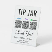 Signe De Table Tip Jar Venmo Zelle Cashapp QR Codes (Recto)