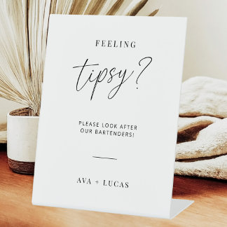 Signe De Table Tipsy Tip pour barman minimaliste