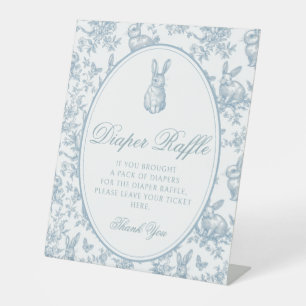 Signe De Table Tirage au sort de couches Bébé Lapin Toile Bleue B