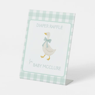 Signe De Table Tirage au sort des couches pour la baby shower de