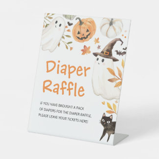 Signe De Table Tirage de couche Halloween Little Boo Baby Shower