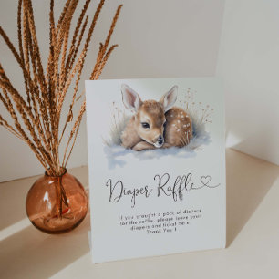 Signe De Table Tirage de couche Oh Deer Winter Woodland Baby Show