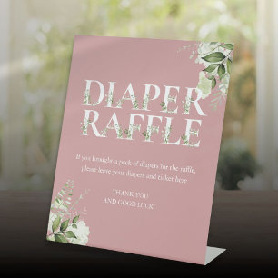 Signe De Table Tirage de couches Bébé Rose Poussiéreux Verdure Ba