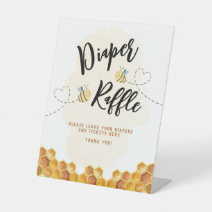 Signe De Table Tirage de Couches Bumble Bee Chérie Baby Shower
