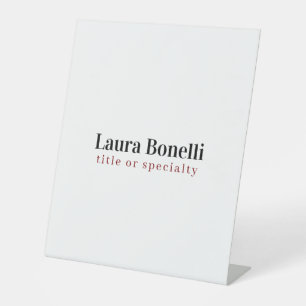 Signe De Table Titre minimaliste Professionnel Moderne Nom Plat