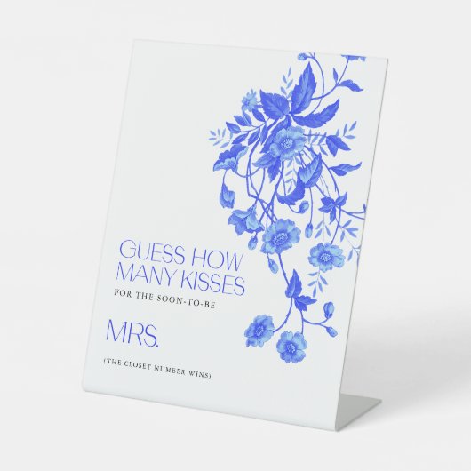 Signe De Table Toile Fête des mariées Florale Devine Combien De B (Recto)