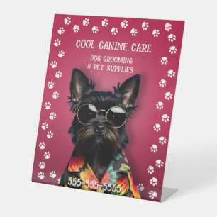 Signe De Table Toilettage de chien