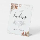 Signe De Table Tomber amoureux | Caméra jetable Boho Mariage (Recto)