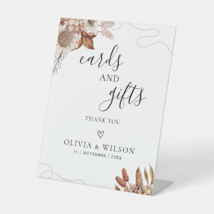 Signe De Table Tomber amoureux Cartes et cadeaux Boho Flowers