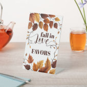 Signe De Table Tomber dans l'amour avec l'automne Feuilles Baby s (In SItu)