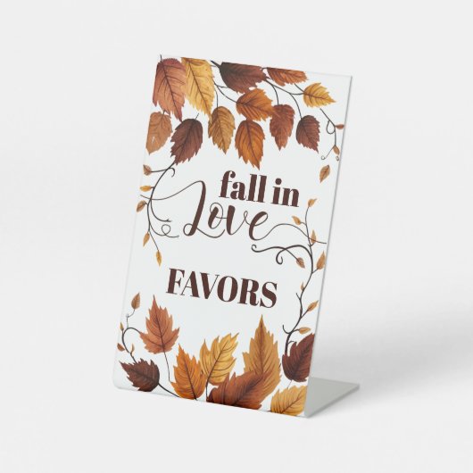 Signe De Table Tomber dans l'amour avec l'automne Feuilles Baby s (Recto)
