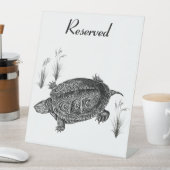 Signe De Table Tortue de mer noire et blanche (In SItu)