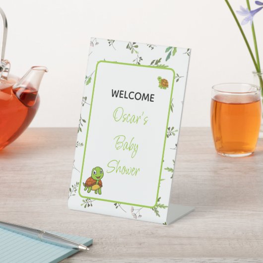 Signe De Table Tortues vertes deux motifs feuille sur mesure baby (In SItu)