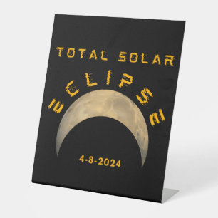 SIGNE DE TABLE TOTAL SOLAIRE ÉLIPSE LUNE TERRE SOLAIRE